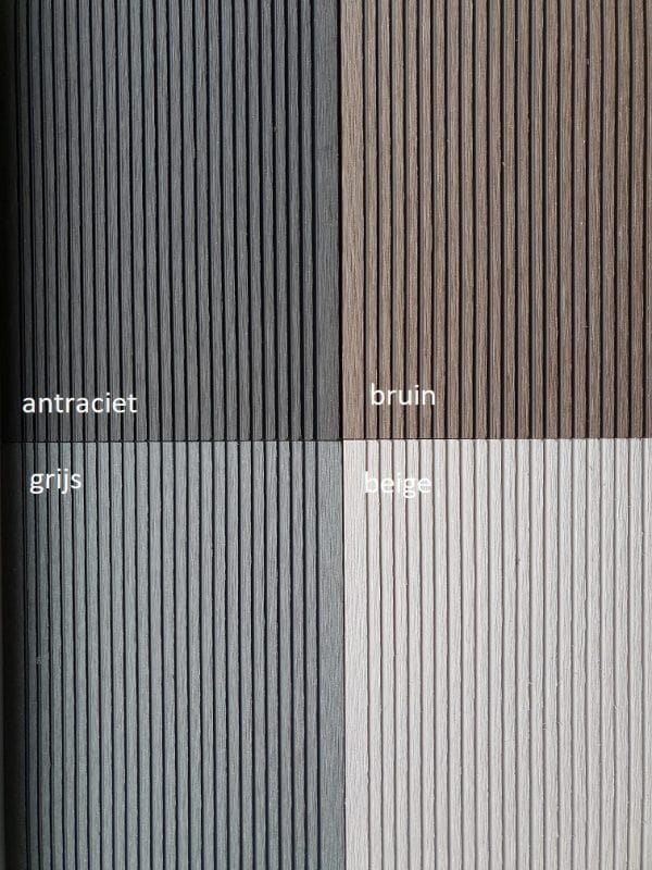 4 kleuren composiet plank massief 17 mm