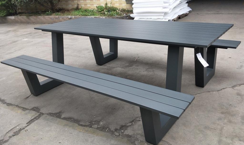 Aluminium picknicktafel antraciet 220 cm breeze