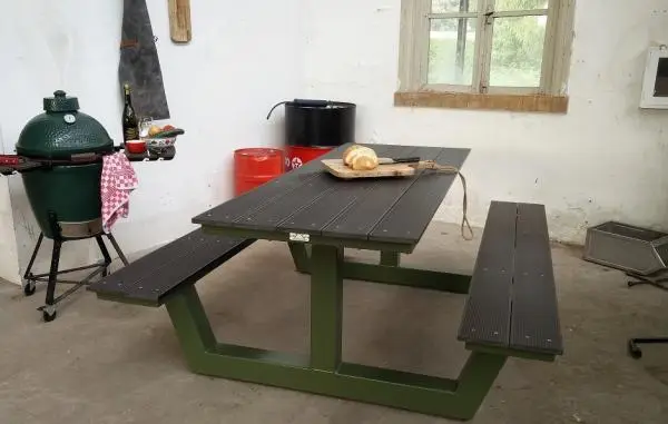 Picknicktafel 4 meter industrial verzinkt en gecoat - Afbeelding 5