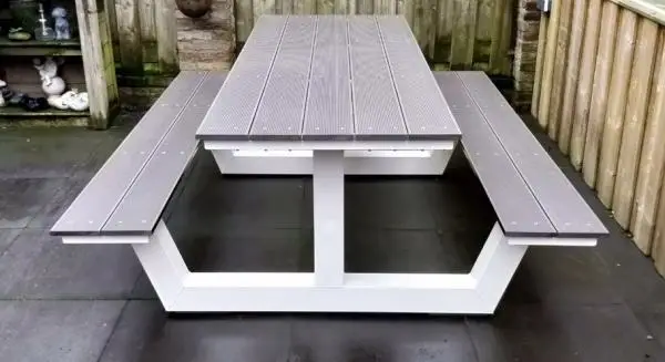 Picknicktafel 4 meter industrial verzinkt en gecoat - Afbeelding 8