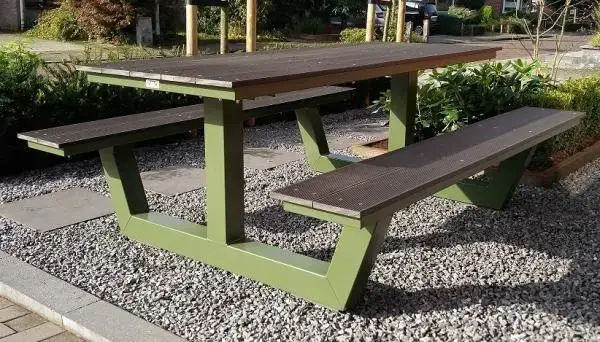 Picknicktafel 4 meter industrial verzinkt en gecoat - Afbeelding 6