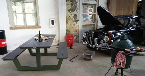 Picknicktafel 4 meter industrial verzinkt en gecoat - Afbeelding 7