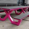 picknicktafel van staal gecoat roze