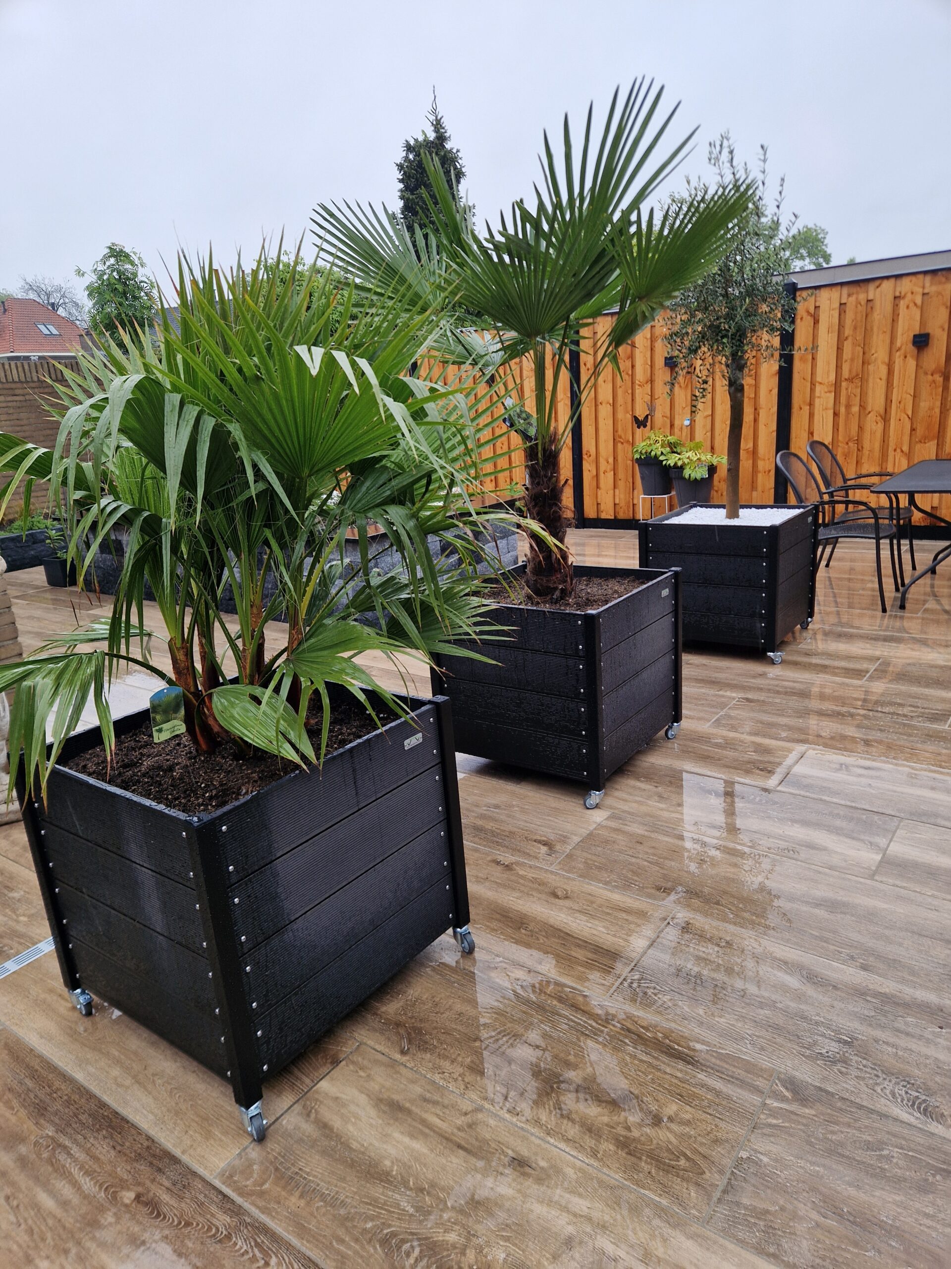 Verzinkte wielenset voor bloembakken - Afbeelding 3