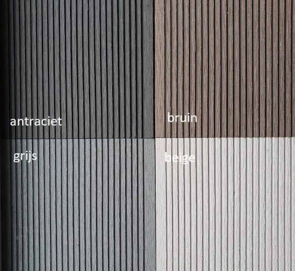 4 kleuren composiet plank massief 17 mm